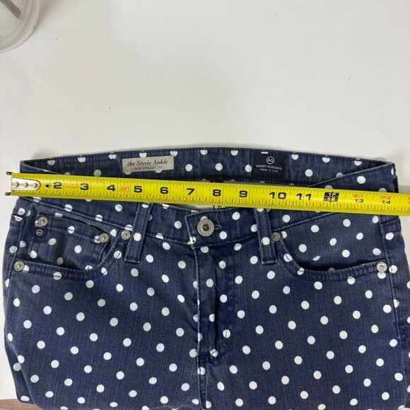 AG Adriano Goldschmied | the Stevie Ankle | Slim Straight leg Jeans | Navy Polka - Picture 8 of 10